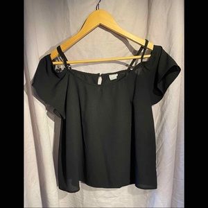 Paper Crane black off the shoulder top